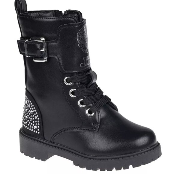Vince Camuto Toddler Girls Comfy Lace-Up Combat Boots with Rhinestones Size 7 - Picture 1 of 5